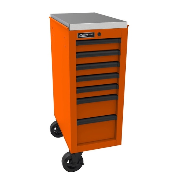 Homak 14 1/2in RS Pro 7-Drawer Side Cabinet - Orange OG08014070 - main